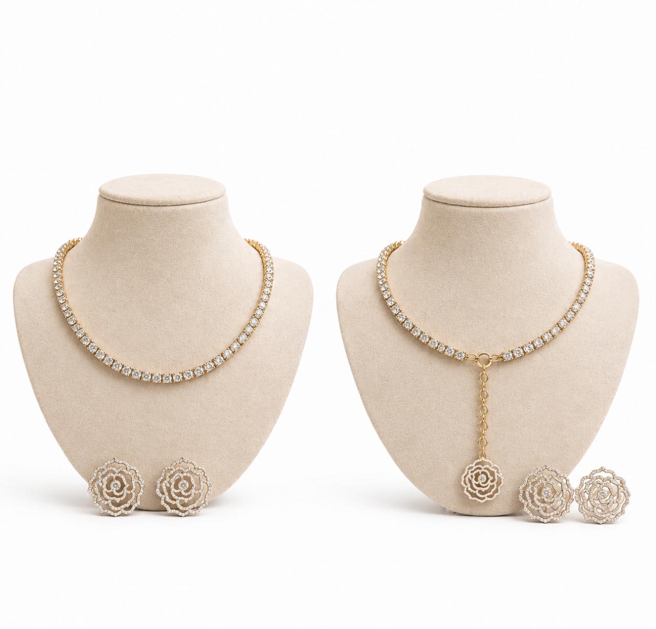 eima couture choker and earring set gold eima couture choker and earring set gold